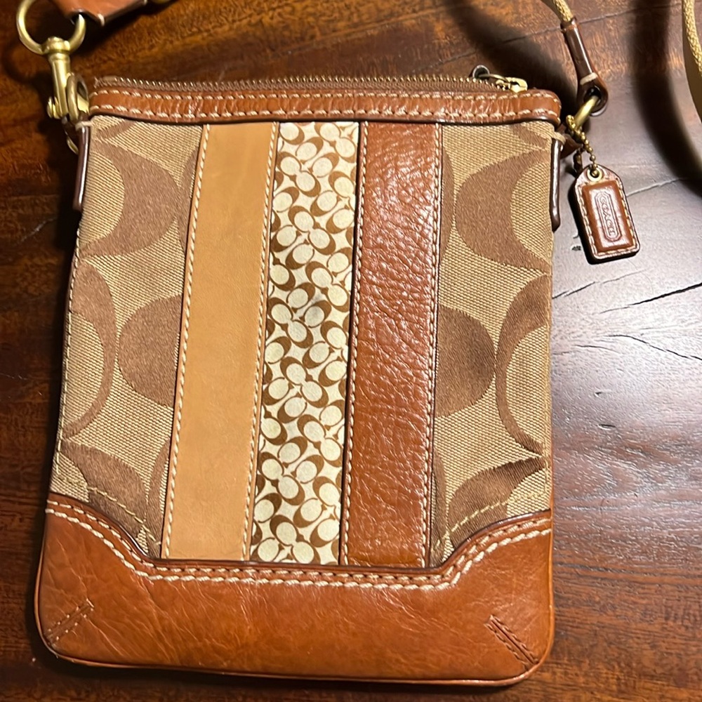 COACH 10543 SMALL CANVAS AND LEATHER TRIM CROSSBODY BAG